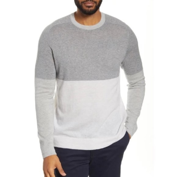 NORDSTROM SIGNATURE Colorblock Cashmere Sweater - Picture 1 of 5